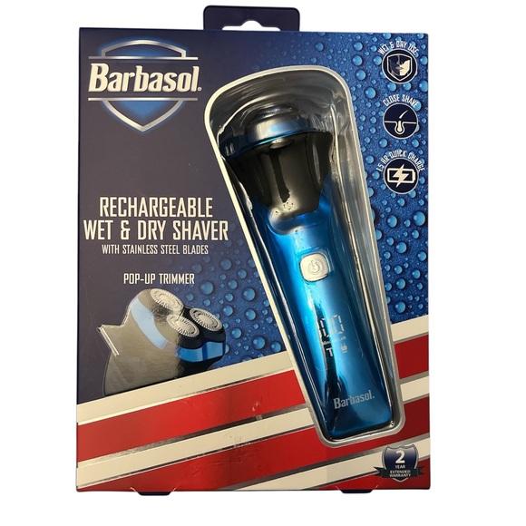 Barbasol Rechargeable Wet & Dry Shaver - Blue - Picture 1 of 4